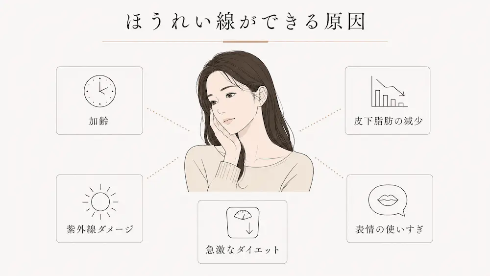 ほうれい線ができる原因