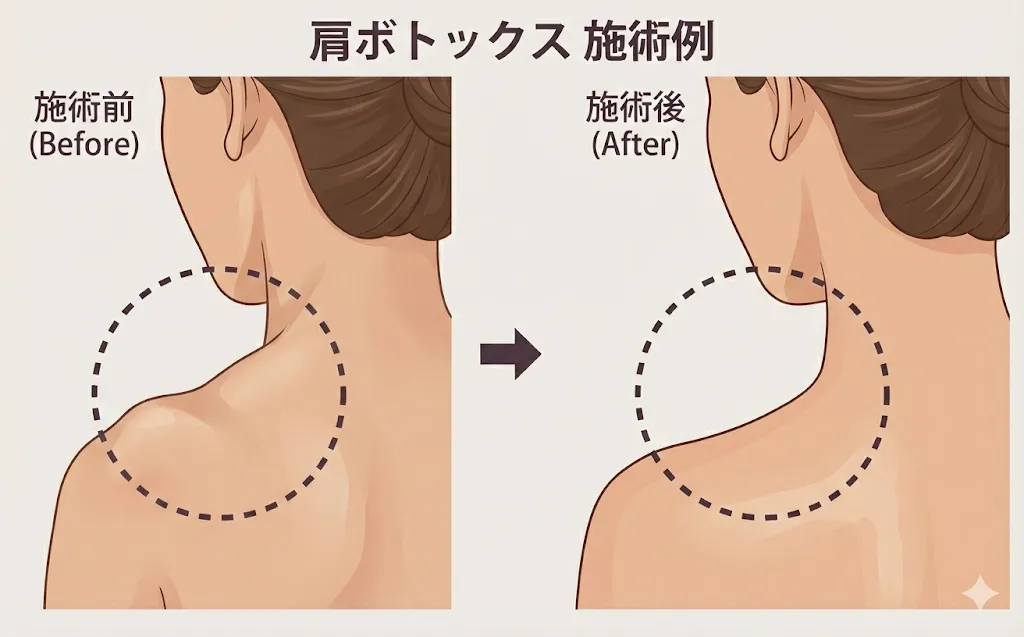 肩ボトックスのイメージ図