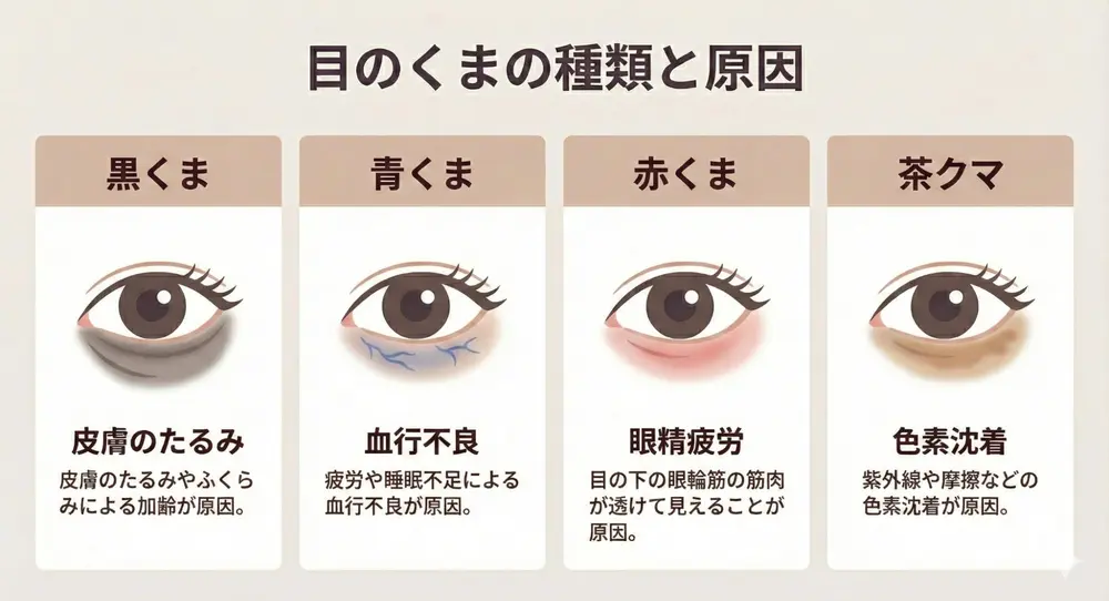 目のくまの種類と原因