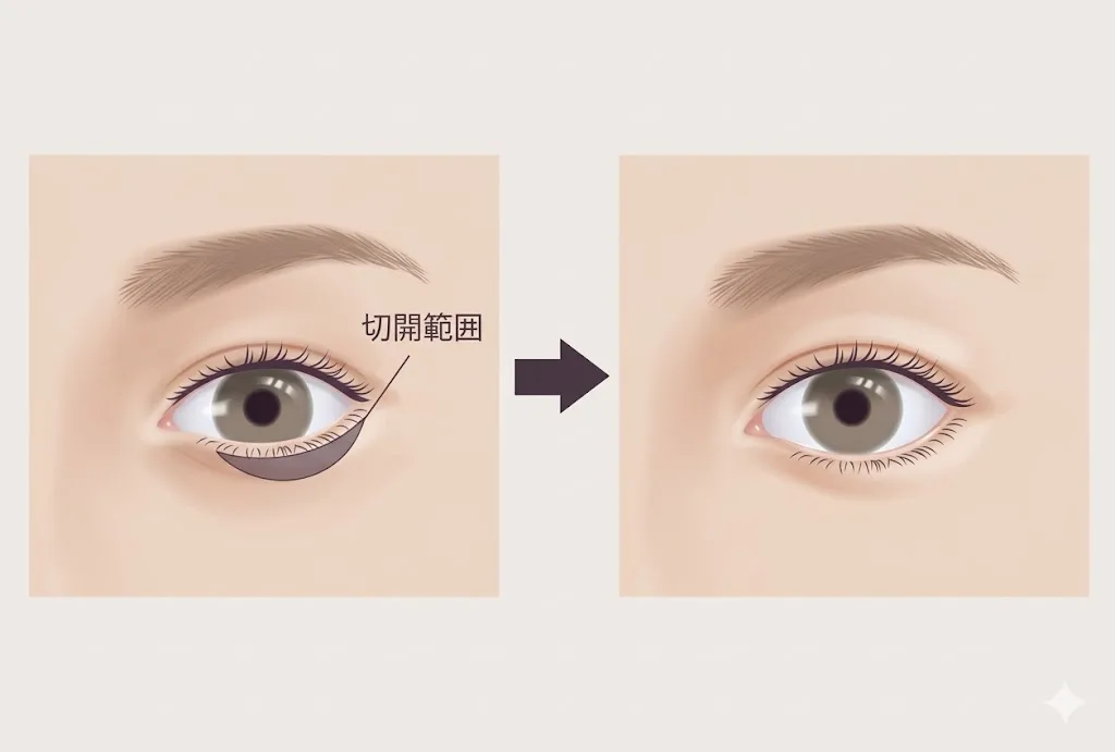 タレ目尻の施術イメージ