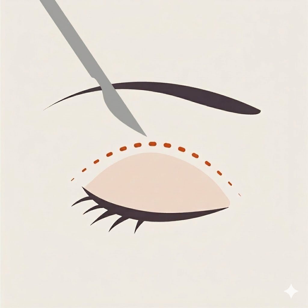 全切開二重術の施術イメージ